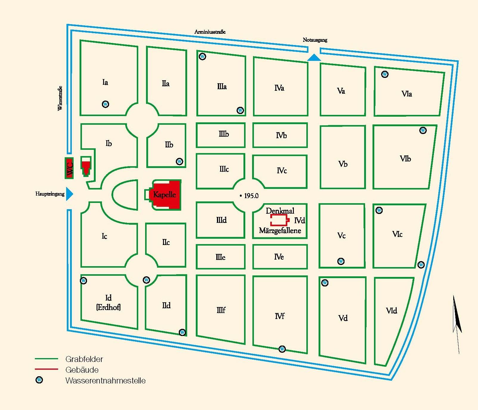 Lageplan des Südfriedhofs. © allesdeutschland