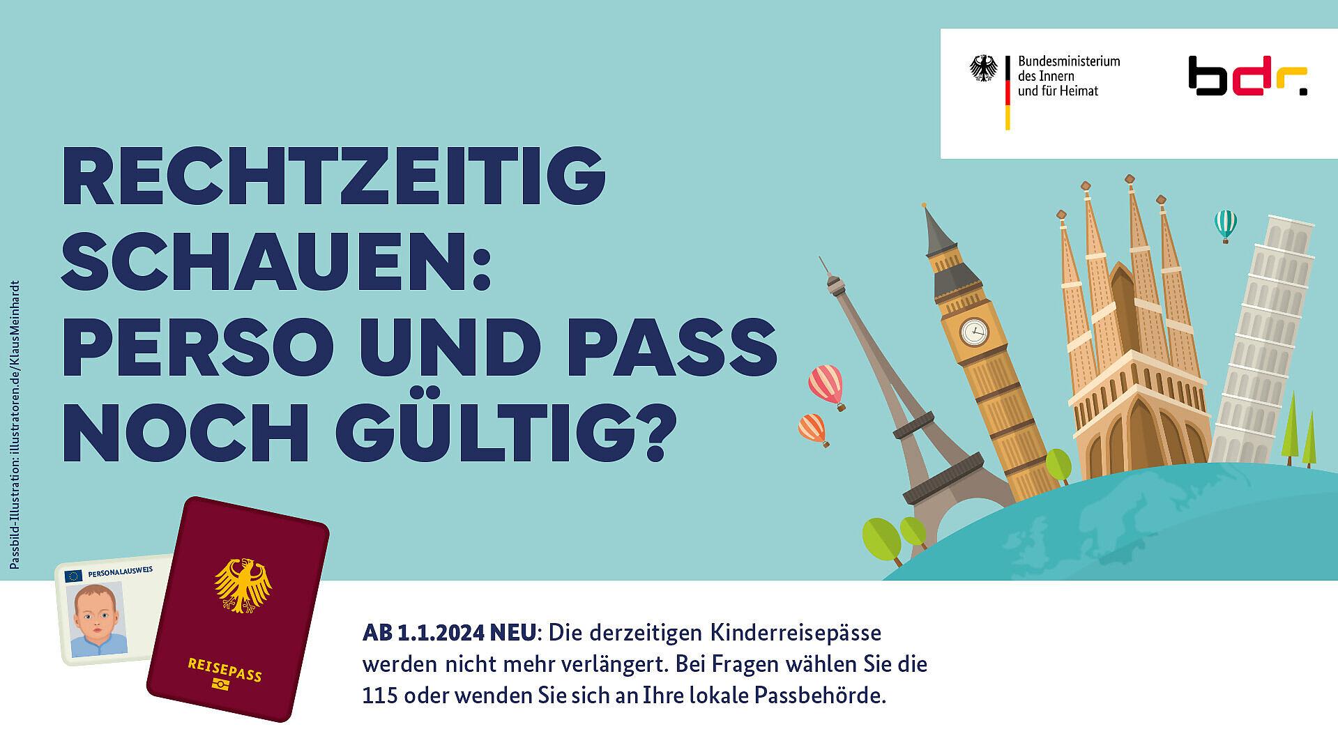 Ein Banner zu der Gültigkeit eines Passes..