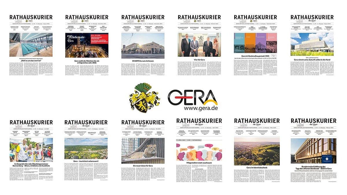 Ein Überblick über alle Ausgaben aus dem Jahr 2025. © Stadt Gera